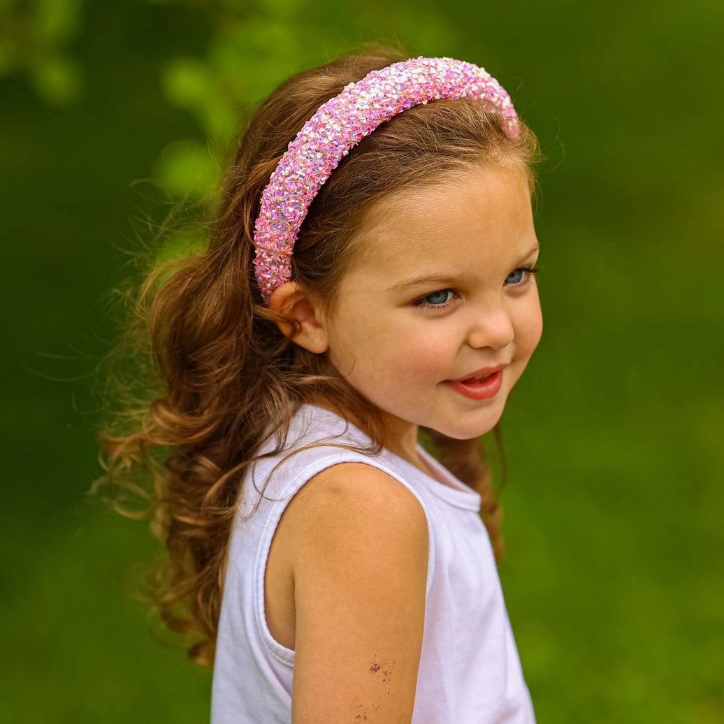 Frog Sac - Kids Padded Headband - Chunky Sequin Hair Band