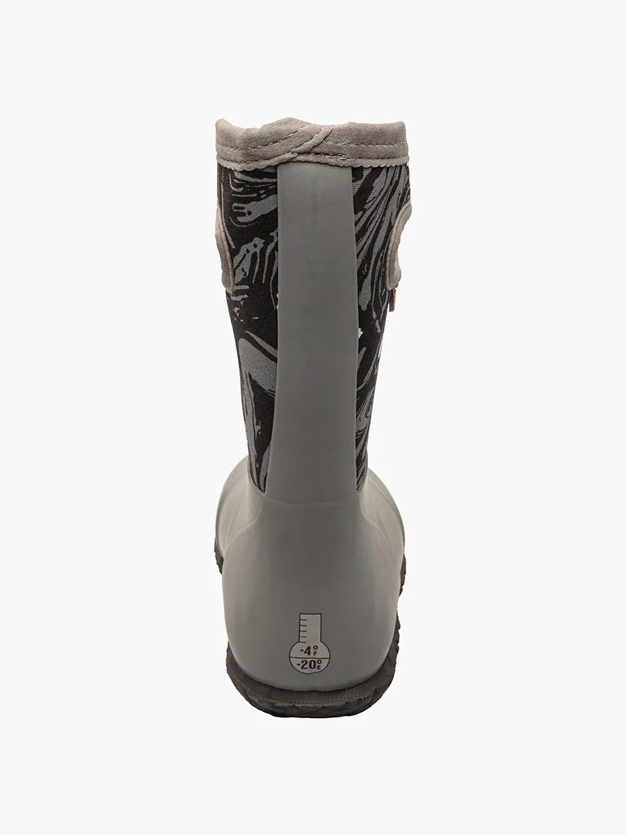 Bogs Kids York Insulated Rain Boot- Spooky Gray Multi