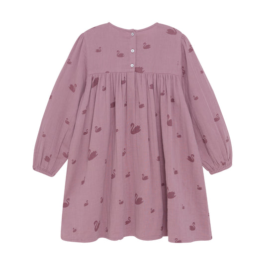 Minymo - Long Sleeve Swan Pink Dress - 5Y
