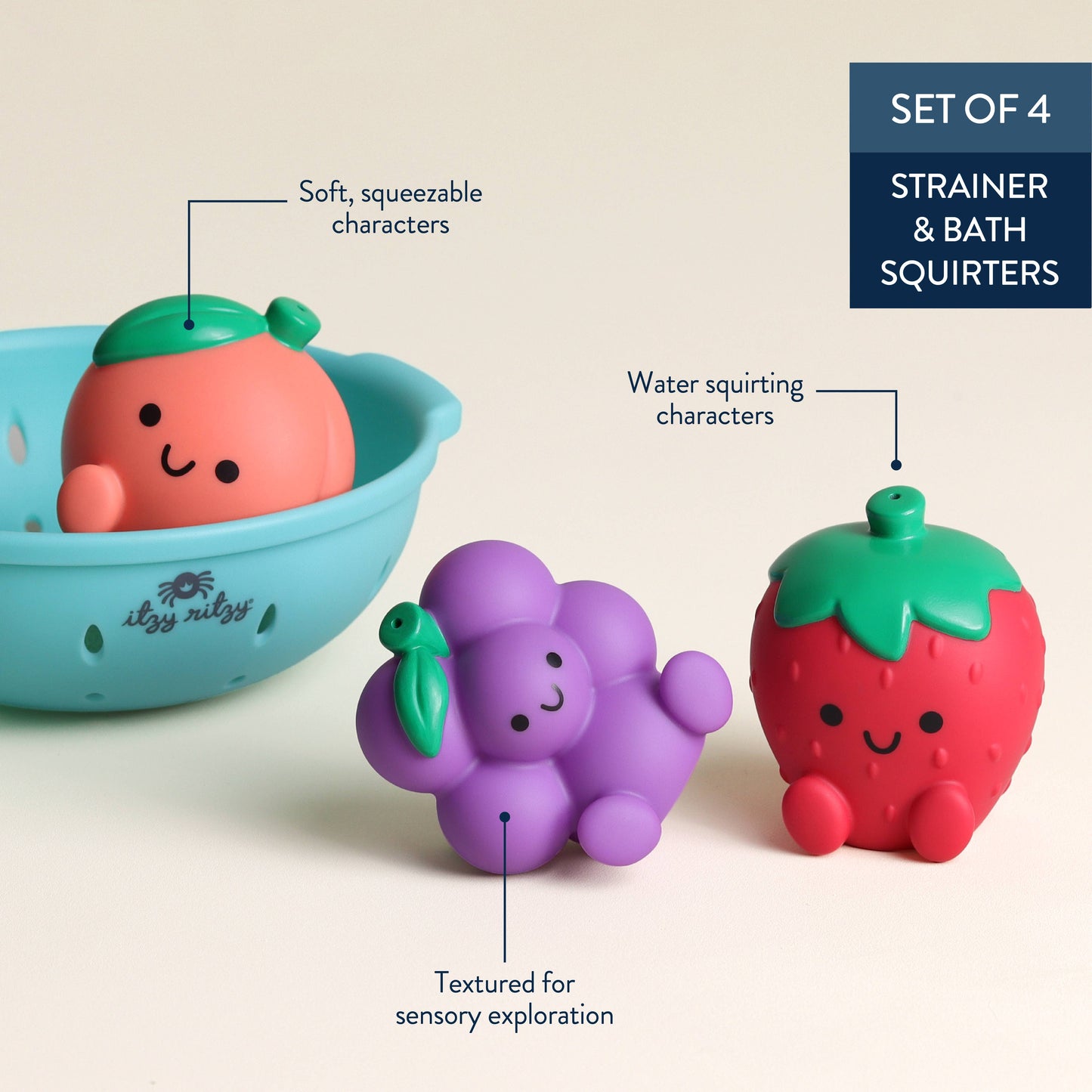 Itzy Ritzy - Itzy Splash Pals - Bath + Water Toy: Fruit Friends