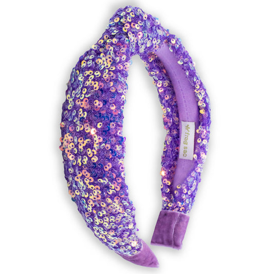 Frog Sac - Kids Knot Headband - Sequin Knotted Hair Band Accessories