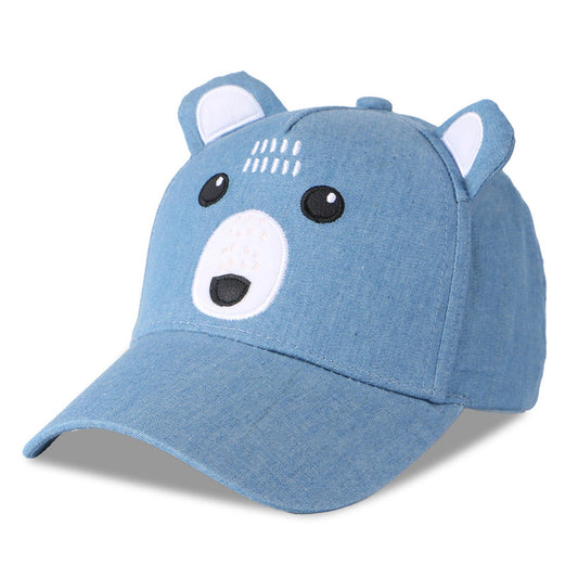 Flapjackkids - Kids Upf50+ 3D Cap - Bear Chambray (4-6Y)
