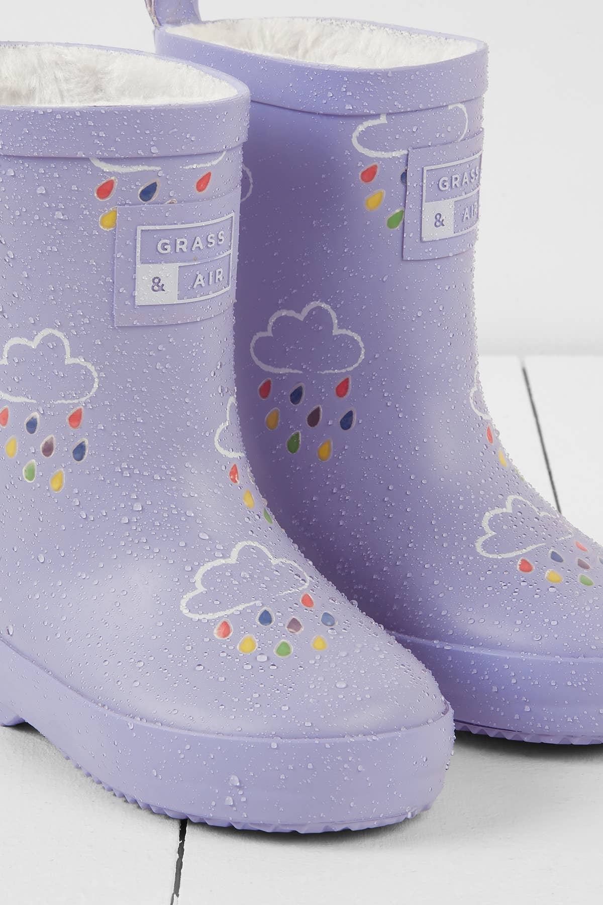 Grass & Air - Ochre Colour-Changing Kids Winter Wellies