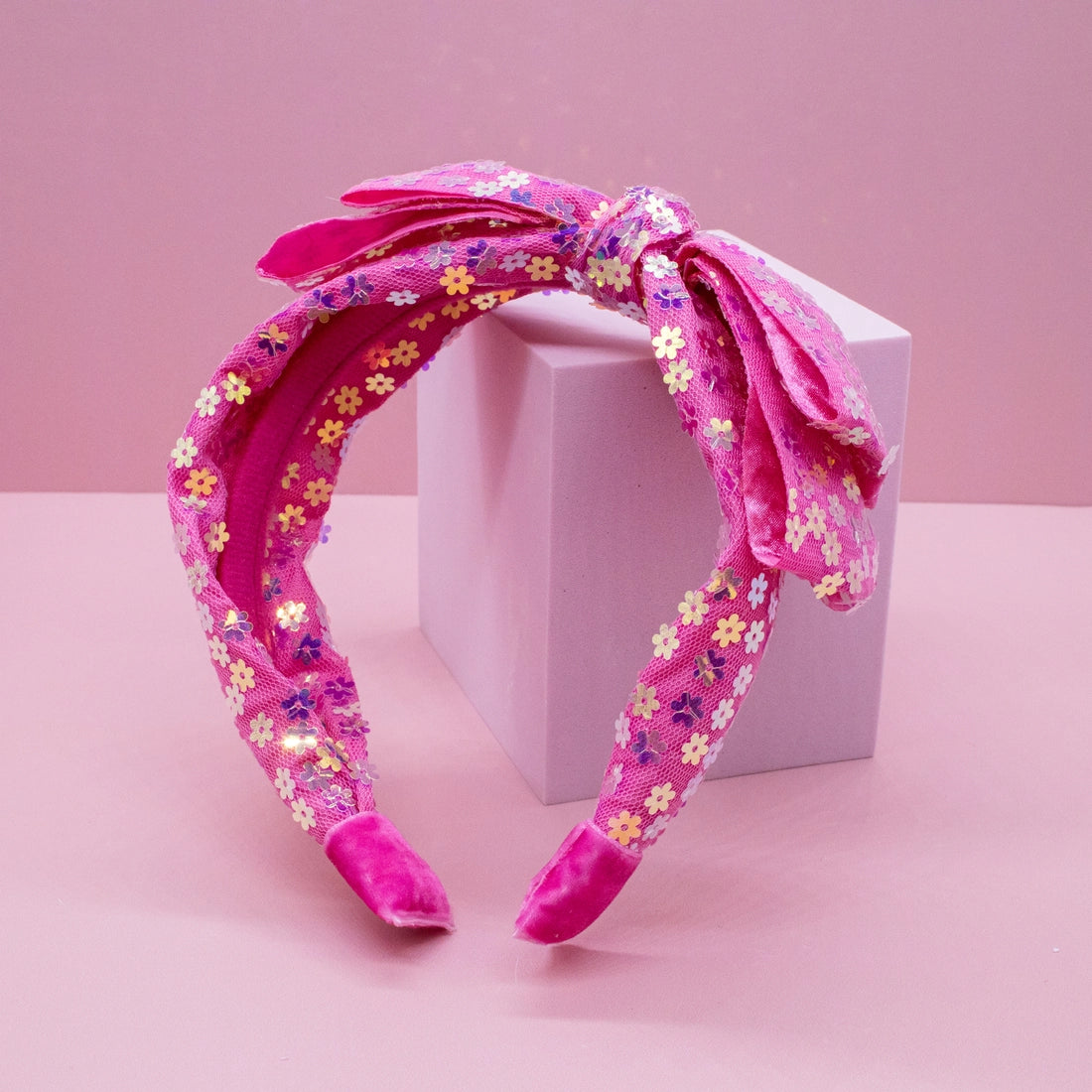 Frog Sac - Big Bow Headband - Double Layer Sequin