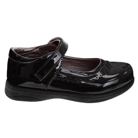 French Toast Girls Black Patent Mary Jane School Shoes (Toddler)