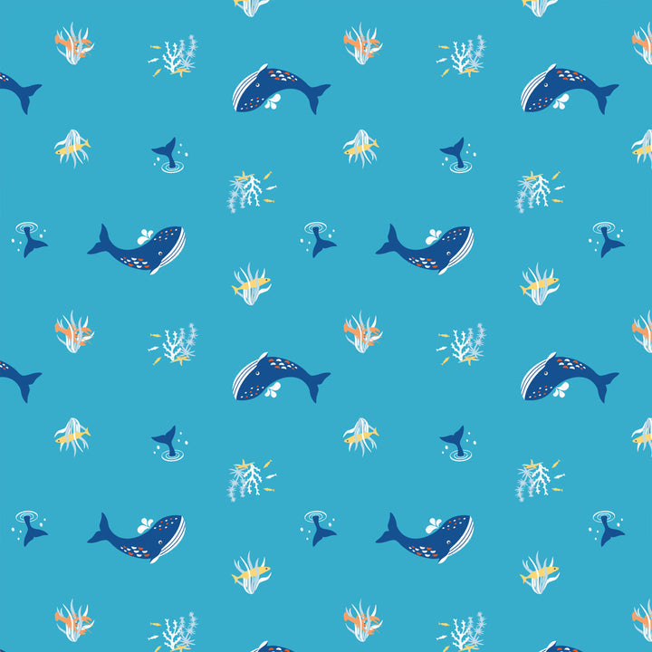 Flapjackkids - Sun Hat With Neck Cape - Blue Whale