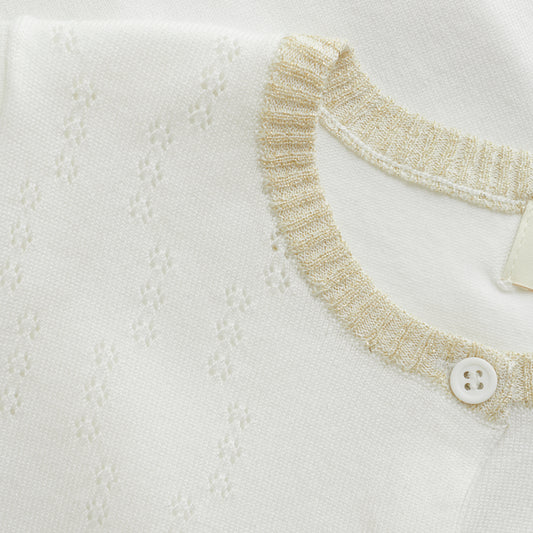 Creamie Cardigan Pointelle - 8Y