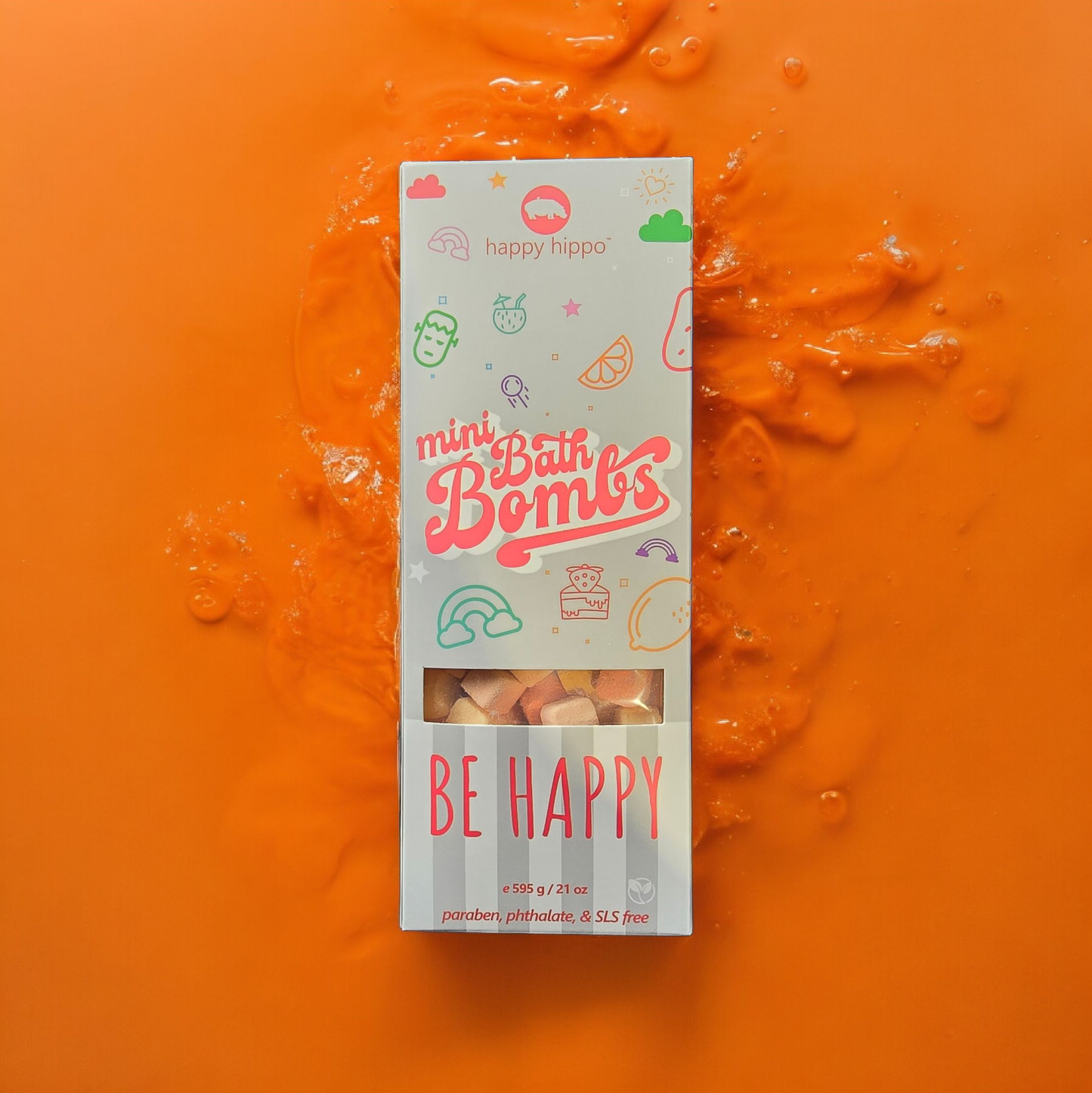 Happy Hippo Bath - Peach Parfait Mini Bombs- Box