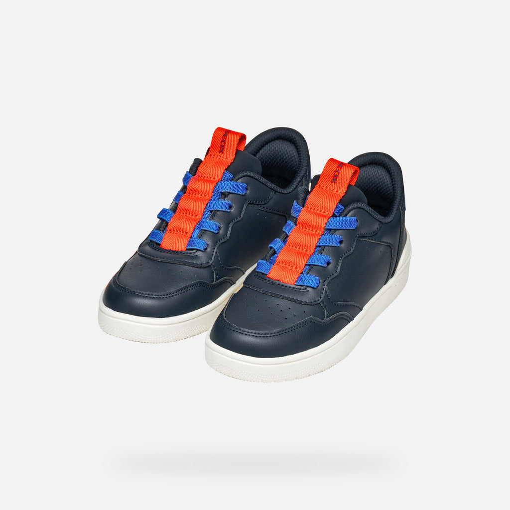 Geox Washiba Fast In Boy's Navy/Red Sneakers