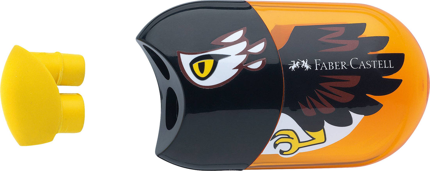 Faber-Castell sharpener with owl design on a white background
