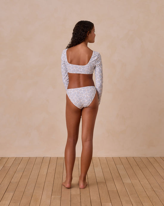 Rylee + Cru - Rashguard Bikini Set || Blue Ditsy (Teens)