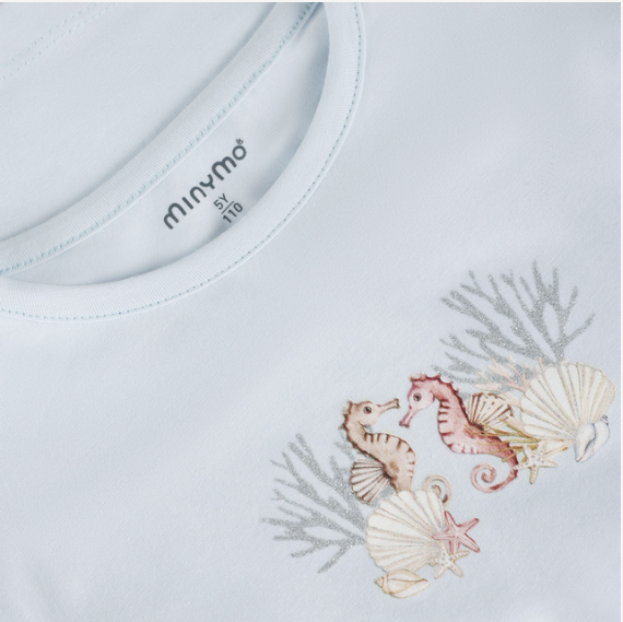 Minymo - Seahorse Graphic T-Shirt - 5Y