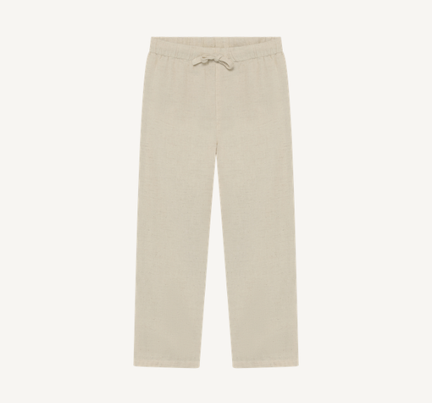 Minymo - Unbleached Cotton Drawstring Pants - 5Y