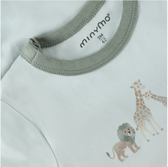 Minymo - Safari Friends Short Sleeve Bodysuit