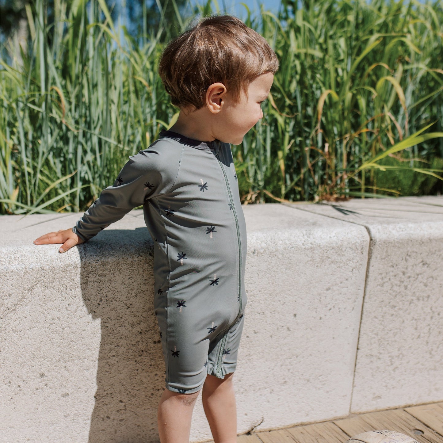 Perlimpinpin Swim Beach UV Protective Sun Suit - Palm Trees