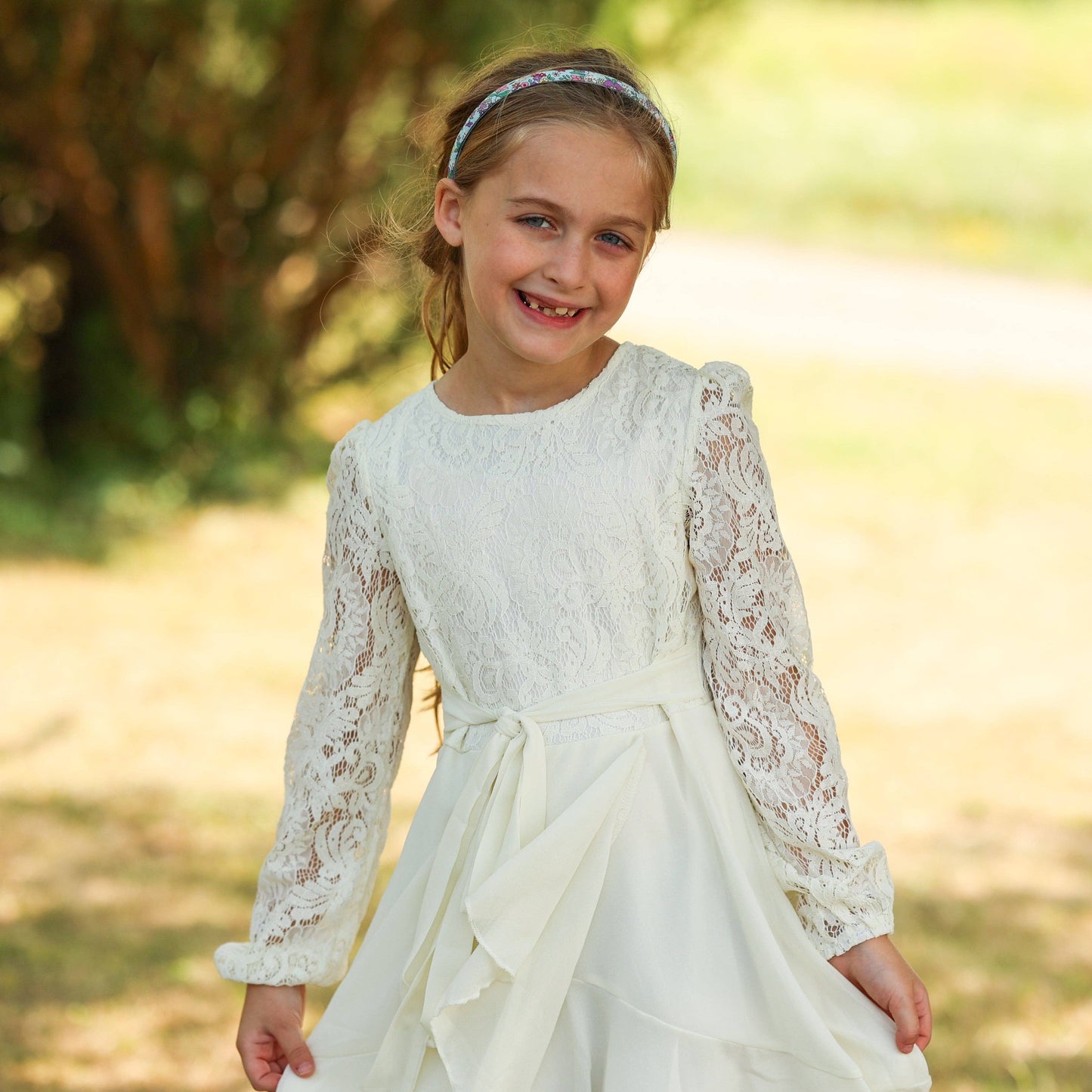 Frog Sac - Thin Floral Headband - Non Slip Hair Accessories for Kids