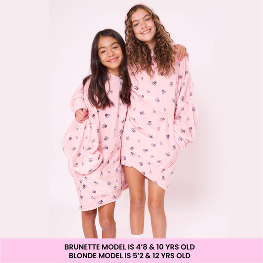 OMG Accessories - Fleece Printed Pullover Oversized Blanket Hoodie