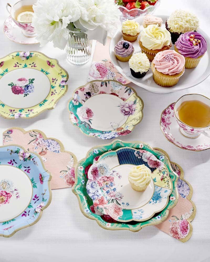 Talking Tables USA - Floral Paper Plates | 12 Pack | Tea Party | Party Plates |