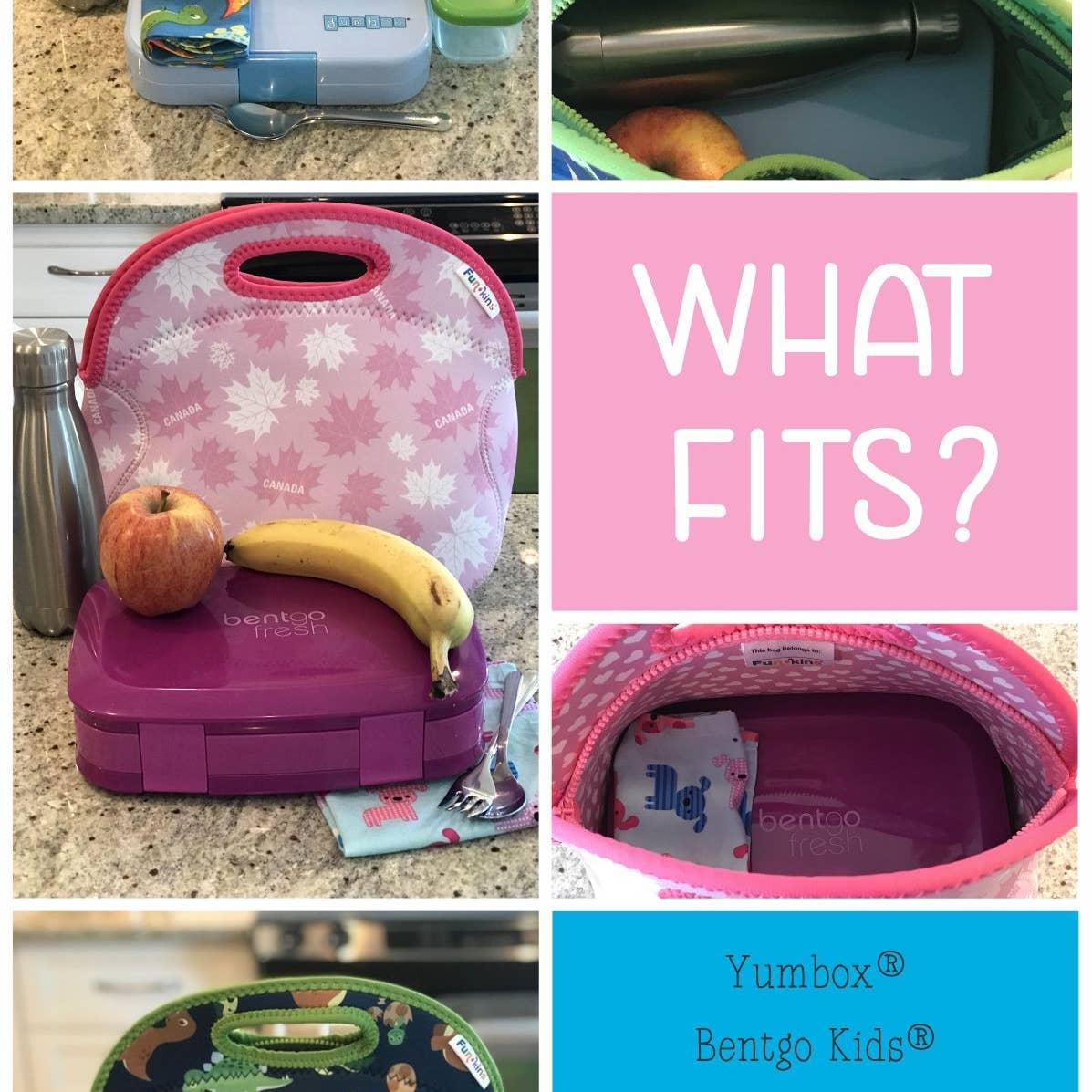 My Funkins - Large Lunch Bag for Kids - Sea Turtles