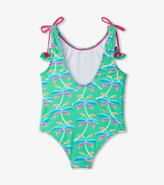 Hatley - Rainbow Palm Shoulder Bow Swim Suit - Biscay Green