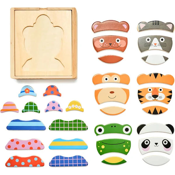 Kidoki - Animal Mix Up! Wooden Puzzle