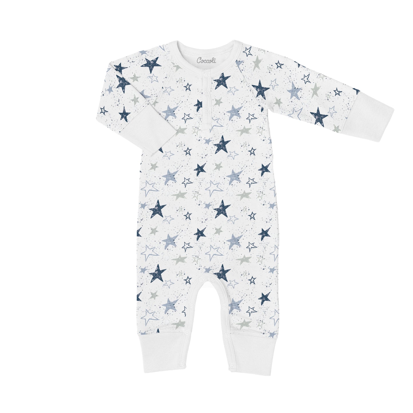 Coccoli Modal Unionsuit - Stars On Cream - 3M
