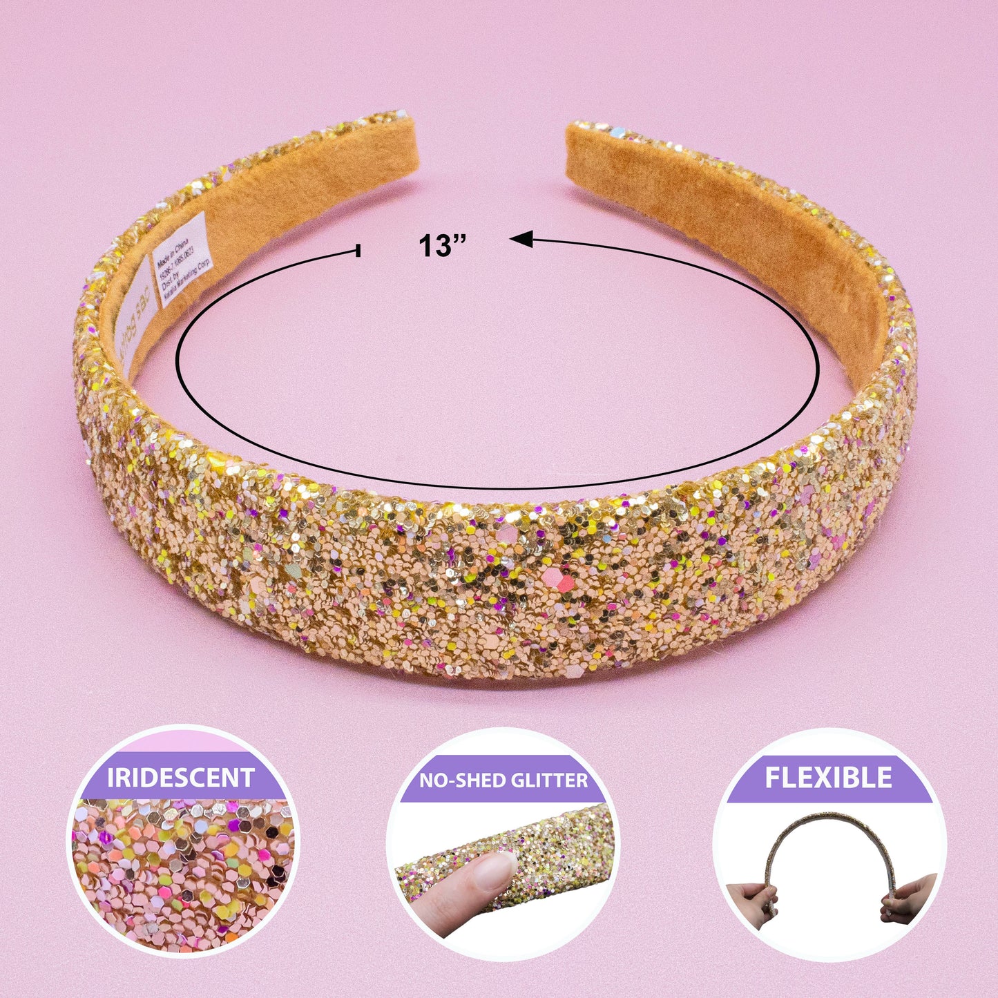 Frog Sac - Tapered Chunky Glitter Headband