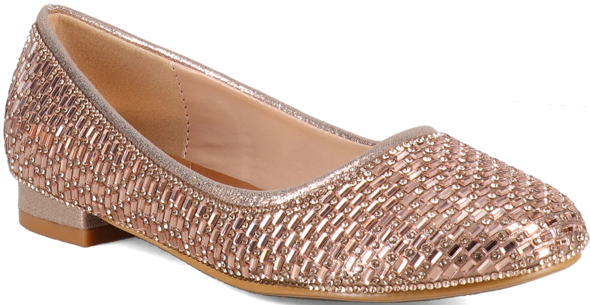 Badgley Mischka Girls Celeste Crystal Ballet Flat