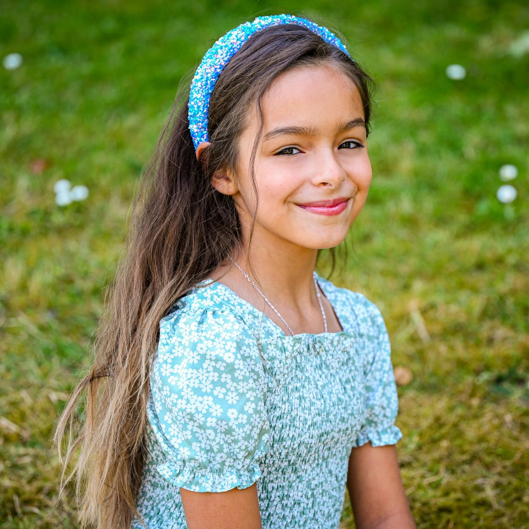 Frog Sac - Kids Padded Headband - Chunky Sequin Hair Band