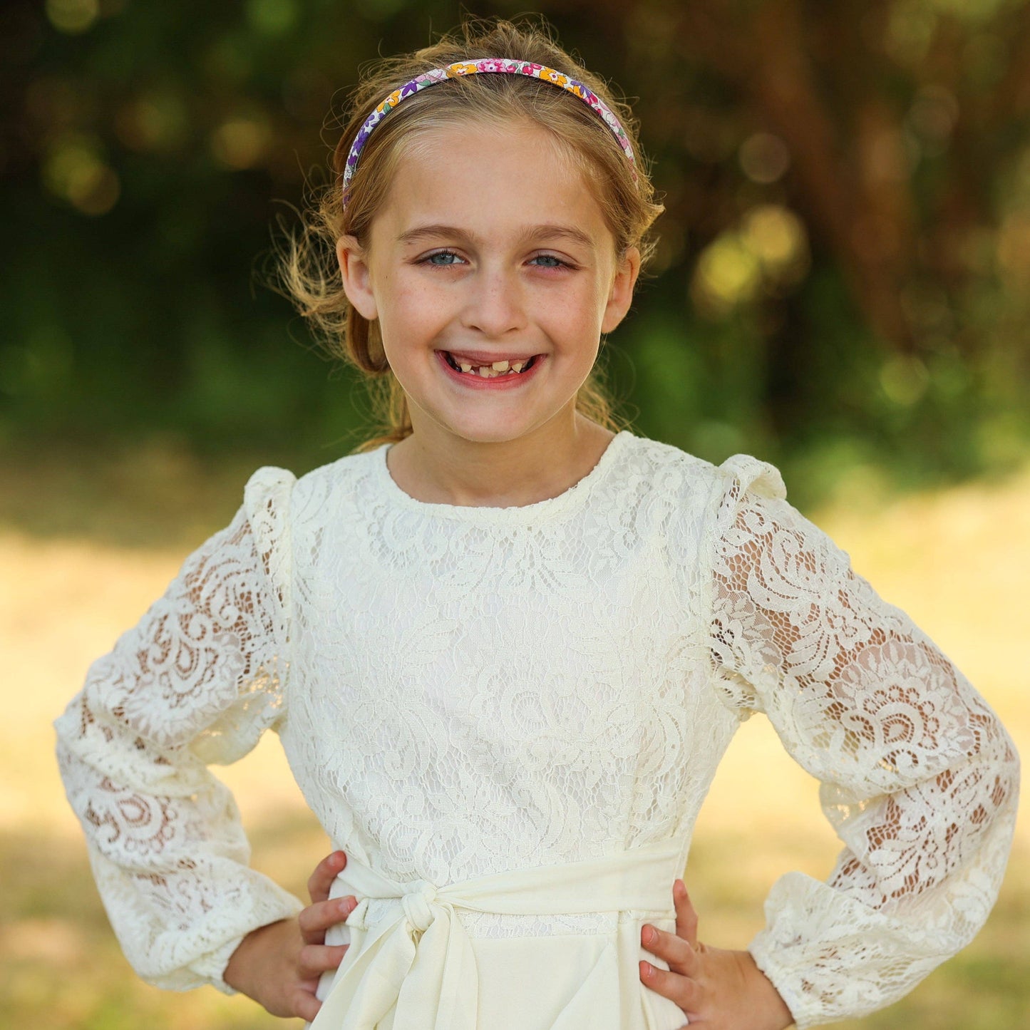 Frog Sac - Thin Floral Headband - Non Slip Hair Accessories for Kids