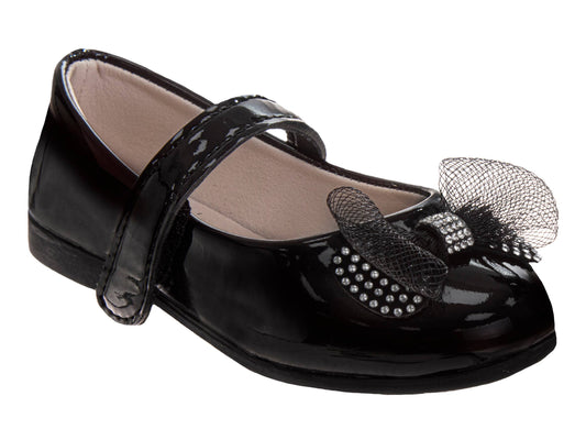 Laura Ashley Girls Black Patent Bow Mary Janes (Toddler/Little Kid)