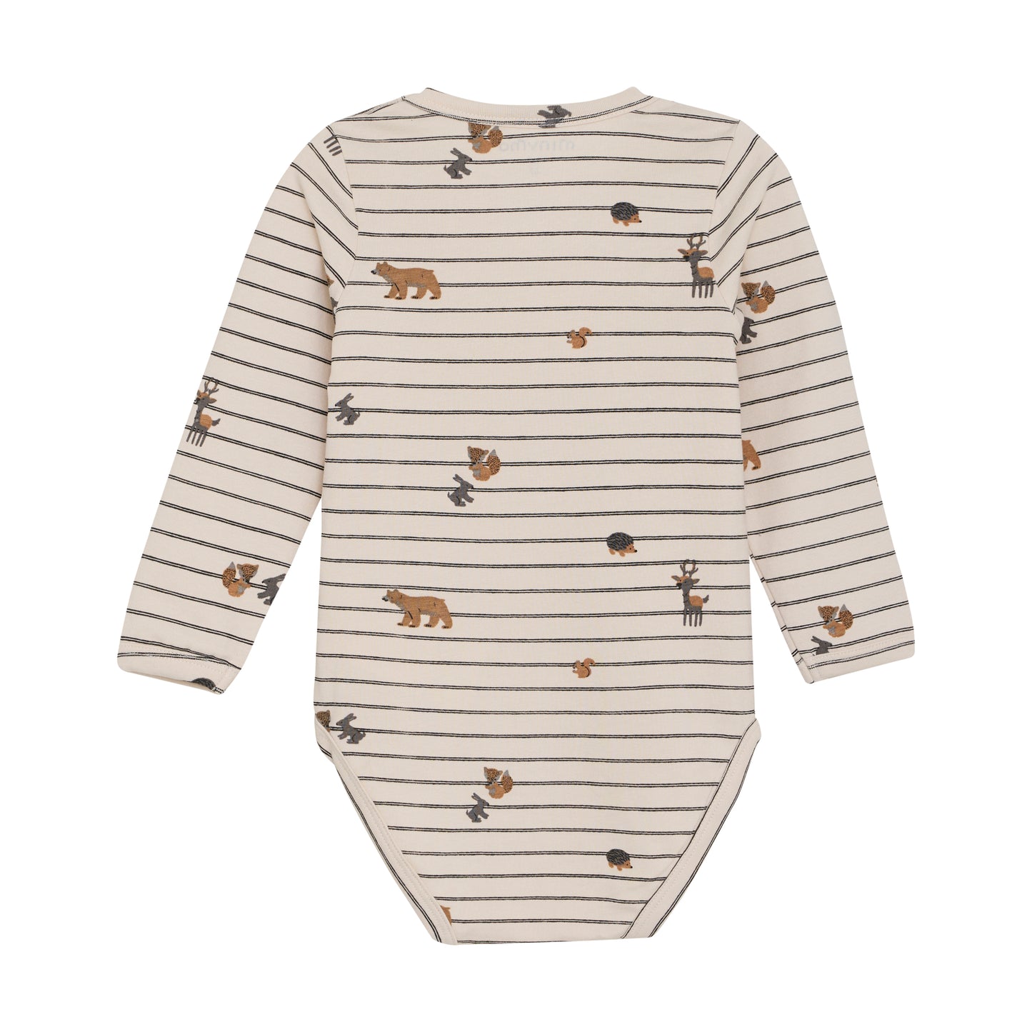 Minymo - Stripped Squirrel Long Sleeve Bodysuit  - 3 Months