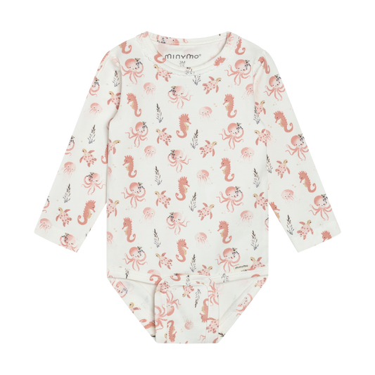 Minymo - Sea Creatures All Over Print Long Sleeve Bodysuit