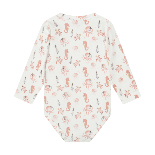 Minymo - Sea Creatures All Over Print Long Sleeve Bodysuit