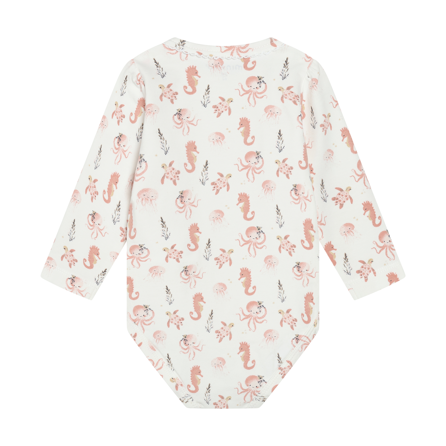Minymo - Sea Creatures All Over Print Long Sleeve Bodysuit