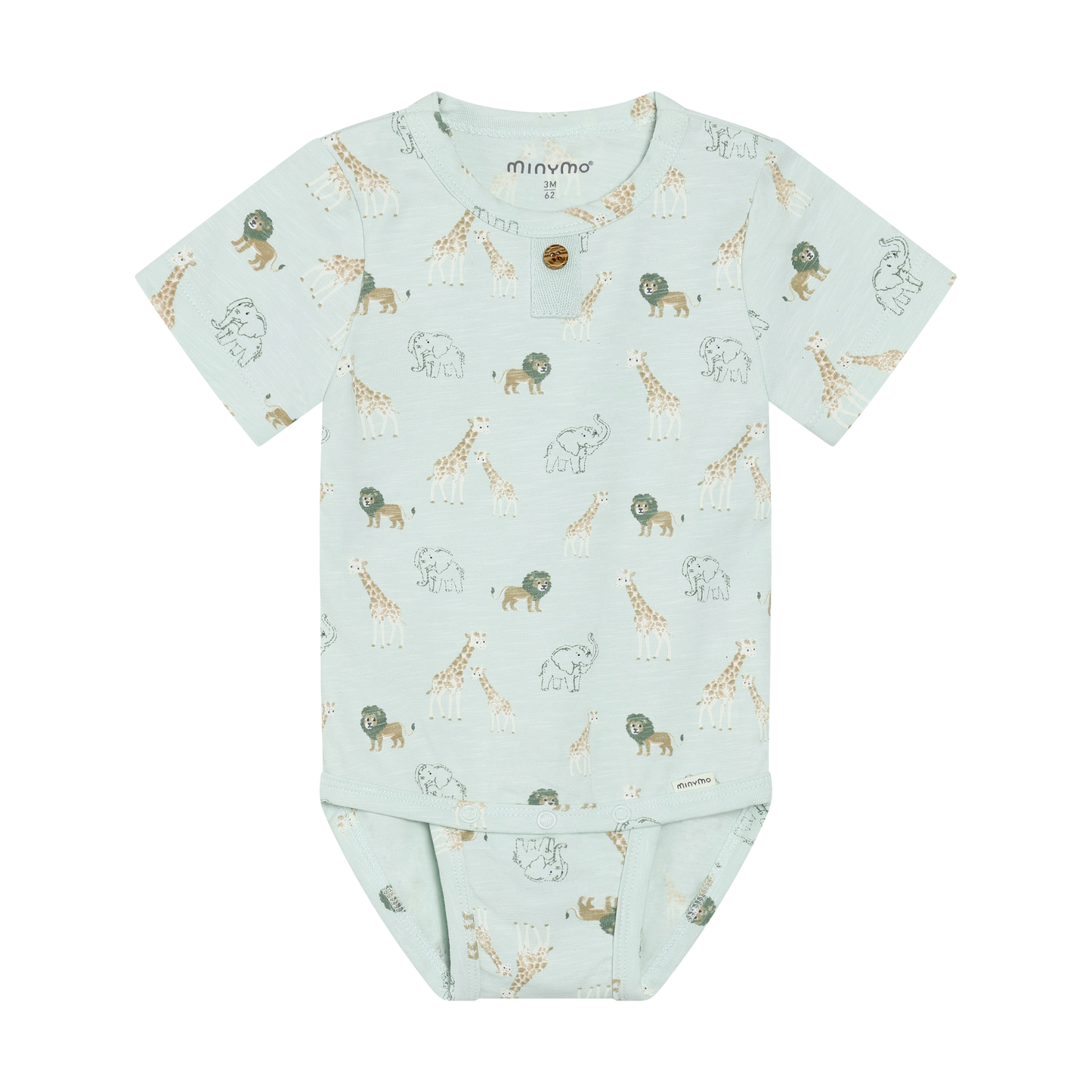 Minymo - Safari Friends All Over Print Short Sleeve Bodysuit