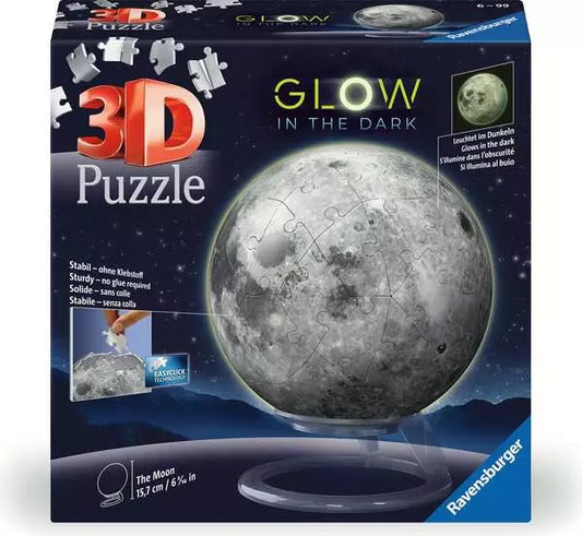Ravensburger - 3D Puzzle Ball Glow-in-the-Dark "The Moon" - 72 Pieces