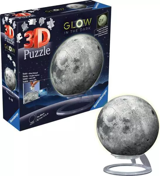 Ravensburger - 3D Puzzle Ball Glow-in-the-Dark "The Moon" - 72 Pieces