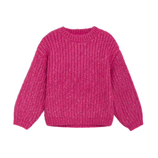 Minymo Fuschia Fedora Knit Pullover Sweater