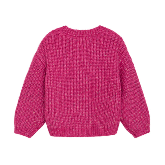 Minymo Fuschia Fedora Knit Pullover Sweater
