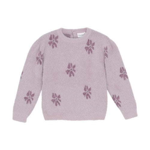 Minymo - Long Sleeve Floral Pullover Sweater - 5Y