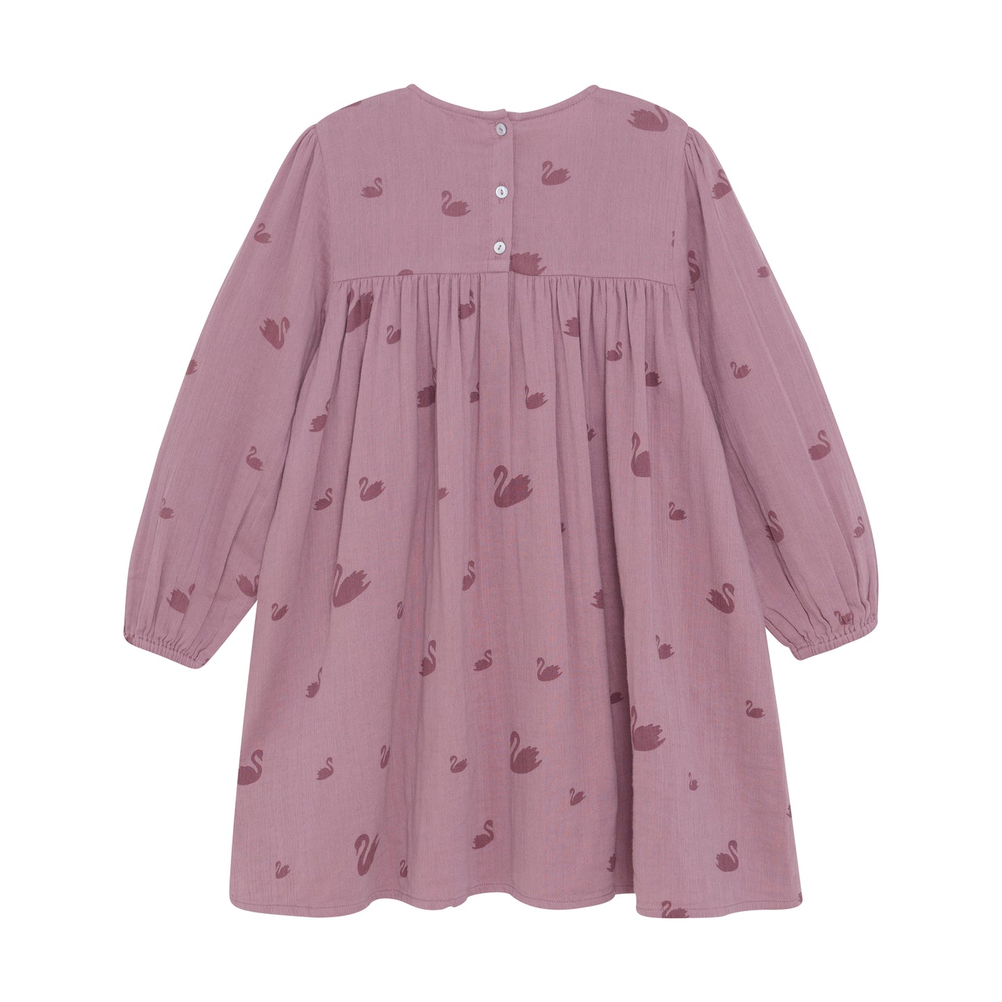 Minymo - Long Sleeve Swan Pink Dress - 5Y