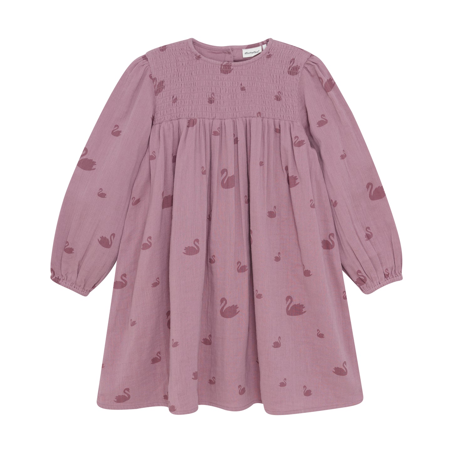 Minymo - Long Sleeve Swan Pink Dress - 5Y