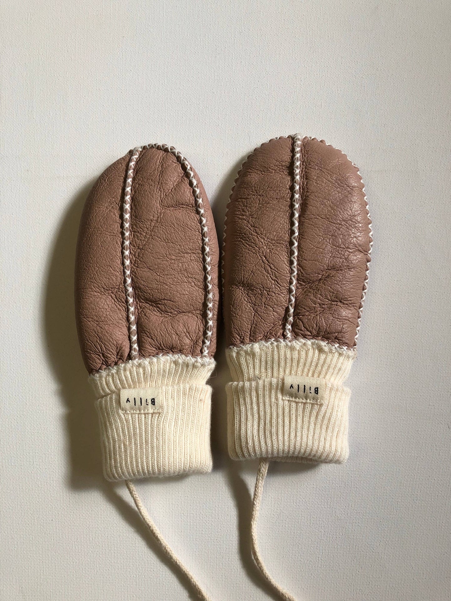 Billy Bamboo - KIDS SHEARLING MITTENS: Light gray
