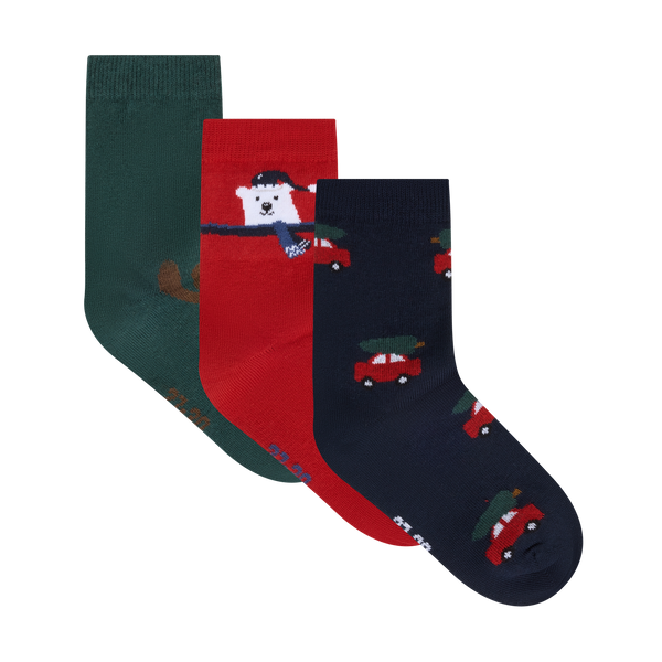 Minymo Cotton Christmas Socks 3 Pack