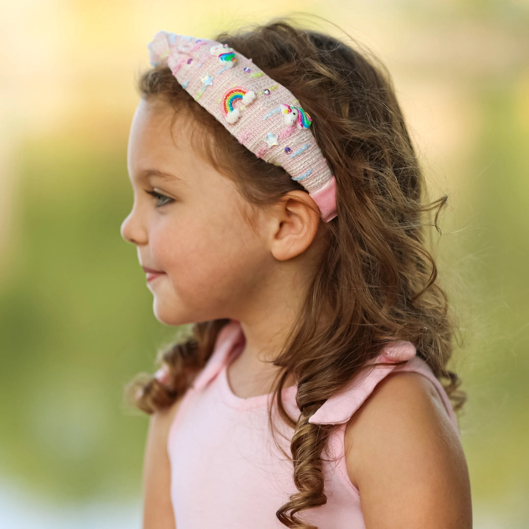 Frog Sac - Unicorn Knotted Headband - Rainbow Knot Hair Band For Kids