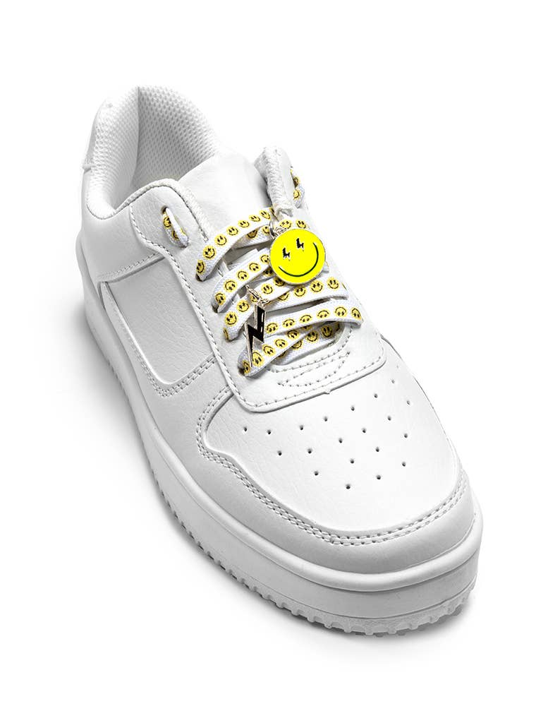 Living Royal - Shoelaces w/ Charms Set - Lightning Bolt Eyes Happy Faces