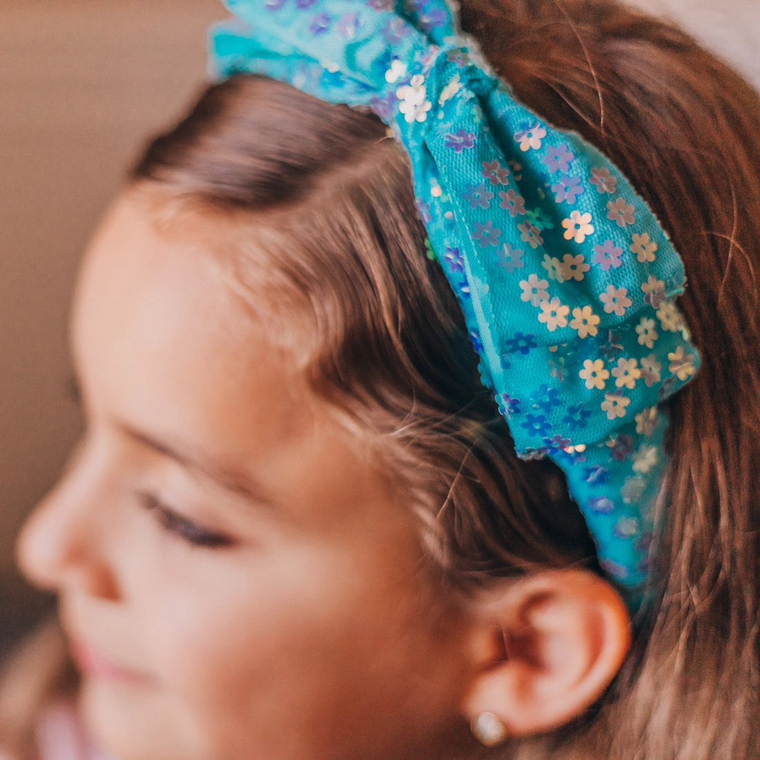 Frog Sac - Big Bow Headband - Double Layer Sequin