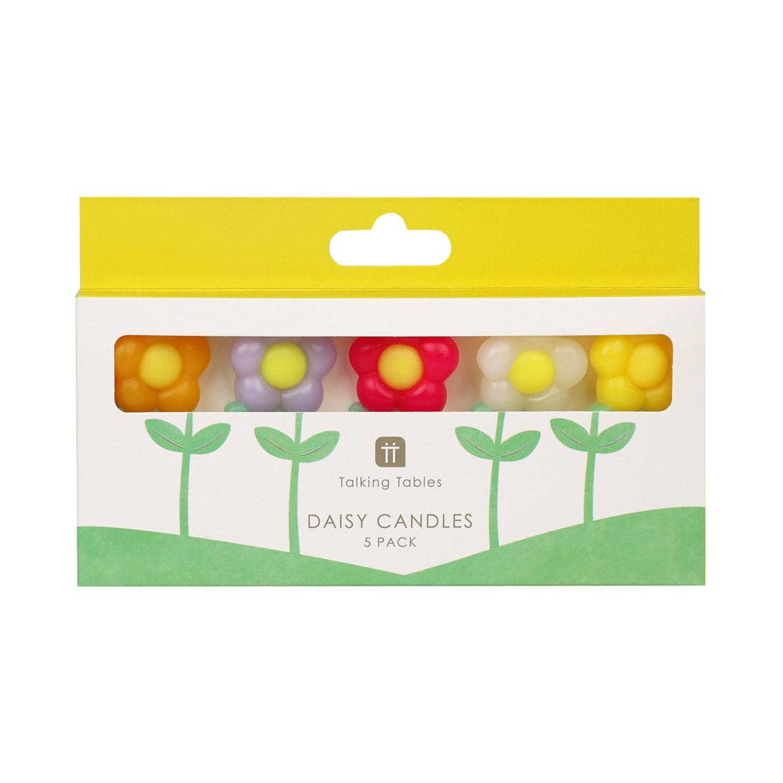 Talking Tables USA - Multi Colored Daisy Birthday Candles |5 Pack |Cake Candles |