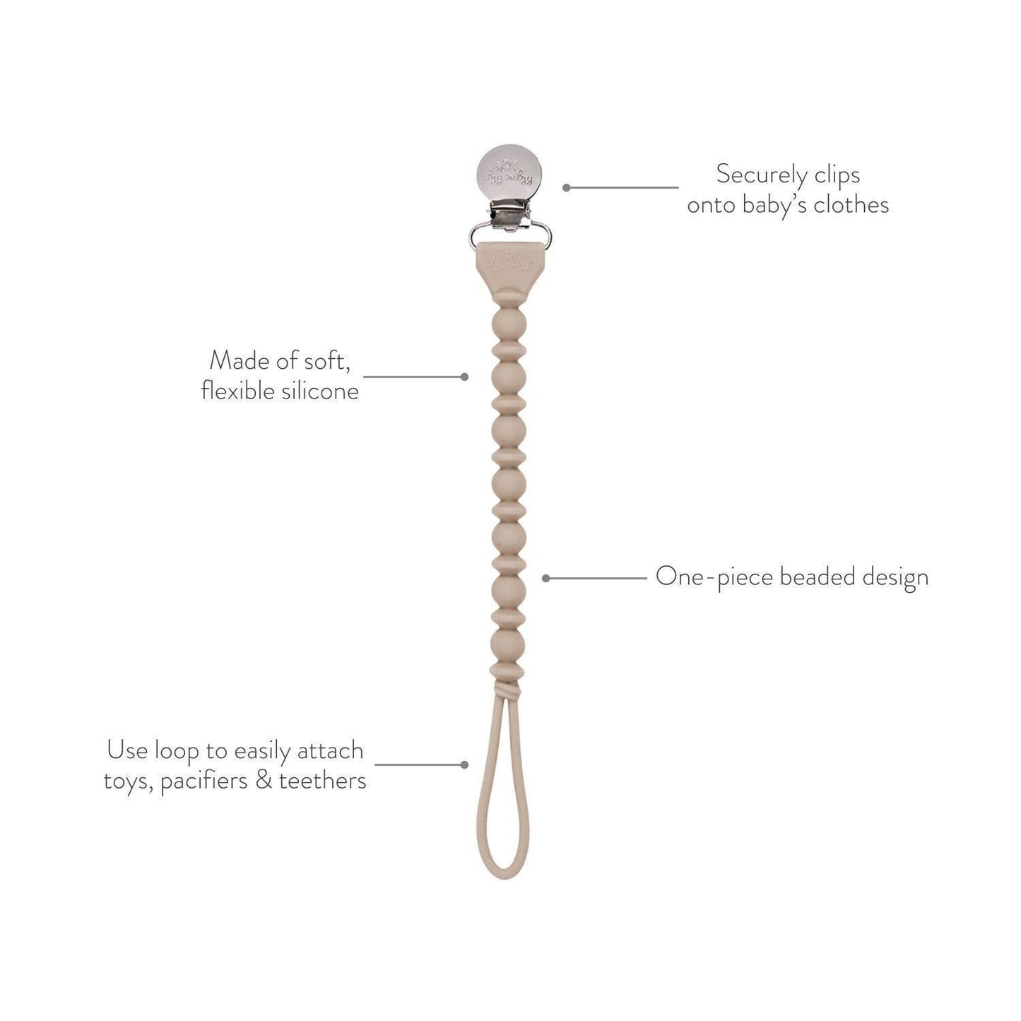 Itzy Ritzy - Sweetie Strap Silicone One-Piece Pacifier Clips